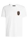 Dolce & Gabbana White Heraldic Patch Cotton T-shirt In White
