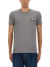 Dolce & Gabbana Grey Crewneck T-shirt With Logo Plaque