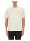 Dolce & Gabbana White T-shirt With Crew Neck And Applied Logo Plate On The Chest In Cotton Man In Ivory