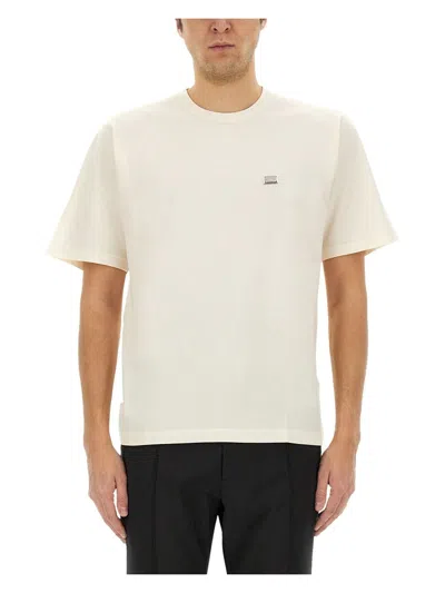 DOLCE & GABBANA MEN'S COTTON TSHIRT WITH PLAQUE