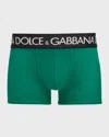 Dolce & Gabbana Logo-waistband Jersey Boxers In Green