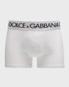 DOLCE & GABBANA MEN'S COTTON WAISTBAND-LOGO BOXER BRIEFS