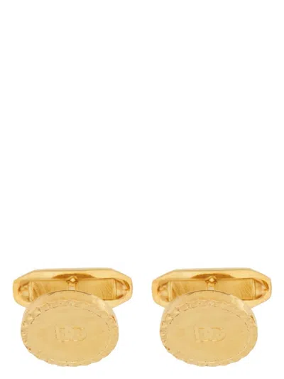 DOLCE & GABBANA MEN'S CUFFLINKS WITH LOGO BRACELET