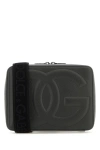 Dolce & Gabbana Men Dark Grey Leather Crossbody Bag In Gray