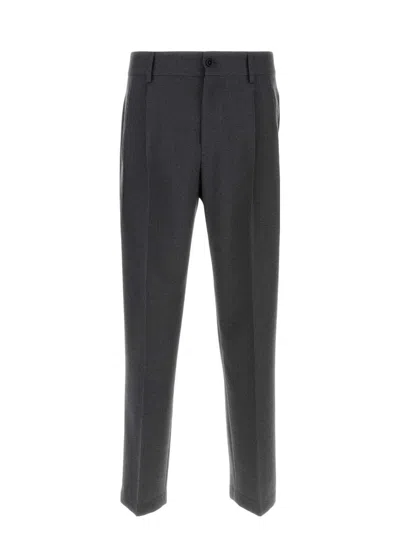 DOLCE & GABBANA MEN'S DARK WOOL BLEND PANT