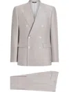 Dolce & Gabbana Deconstructed Double-breasted Wool And Silk Suit In Multicolor