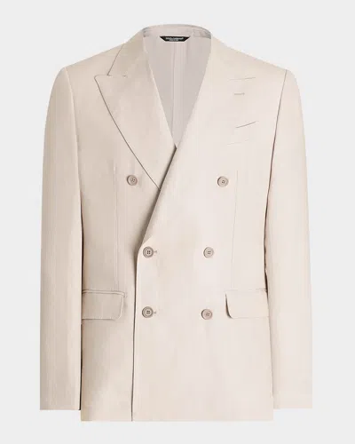DOLCE & GABBANA MEN'S DECONSTRUCTED LINEN SPORT COAT