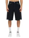 Dolce & Gabbana Logo-plaque Denim Bermuda Shorts In Multicolor