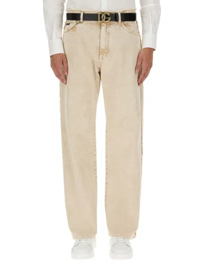 Dolce & Gabbana Men Denim Pants In White