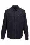 Dolce & Gabbana Denim Shirt Collar Button-down In Blue