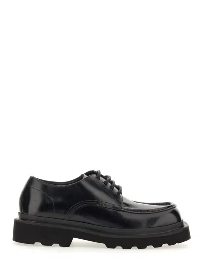 Dolce & Gabbana Square-toe Leather Derby Shoes In Nero