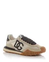 Dolce & Gabbana Dg Athletic Black Low Top Sneakers With Logo Patch On The Tongue And Maxi Logo On The Side In Suede  In Multi