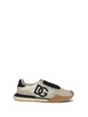Dolce & Gabbana Dg Athletic Black Low Top Sneakers With Logo Patch On The Tongue And Maxi Logo On The Side In Suede  In Multi