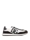 Dolce & Gabbana Men Two-tone Mesh And Suede Dg Aria Sneakers In White