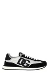 Dolce & Gabbana Low-top Mesh Sneakers With Suede Inserts In Black