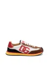 Dolce & Gabbana Mesh And Suede Dg Cushion Sneakers In Multicolor
