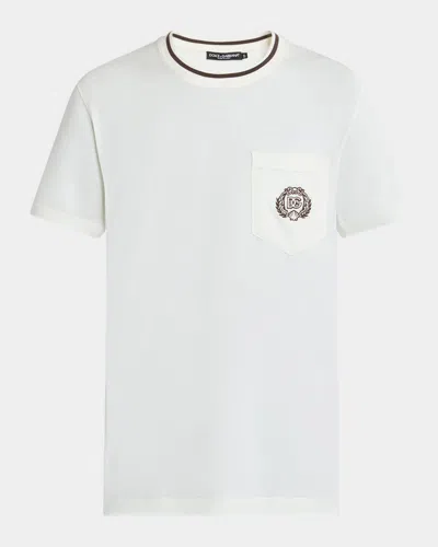 DOLCE & GABBANA MEN'S DG EMBLEM POCKET T-SHIRT