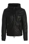 Dolce & Gabbana Hooded Jacket With Elastic Cuffs And Hem In Black
