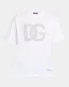 Dolce & Gabbana White Dg Logo T-shirt In Natural