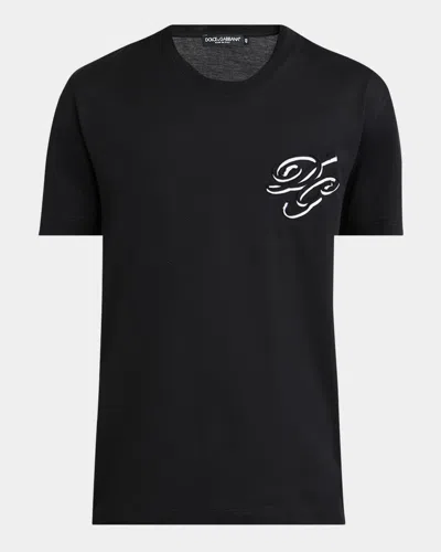 DOLCE & GABBANA MEN'S DG SCRIPT LOGO CREWNECK T-SHIRT