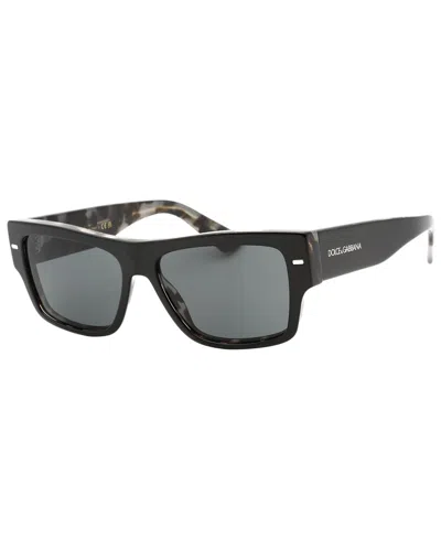 Dolce & Gabbana Dg4451 Rectangle-frame Acetate Sunglasses In Black