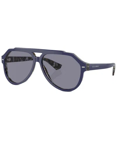 Dolce & Gabbana Lusso Sartoriale Pilot-frame Sunglasses In Blau
