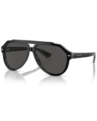 Dolce & Gabbana Dg4452 Aviator-frame Acetate Sunglasses In Black