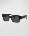 Dolce & Gabbana Sharped Rectangle-frame Sunglasses In Black