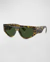 Dolce & Gabbana Men's Dg4661 Acetate Rectangle Sunglasses In Dark Green