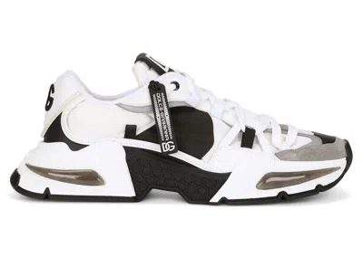 Pre-owned Dolce & Gabbana Men's  Air Master Grey Sneakers In White/black