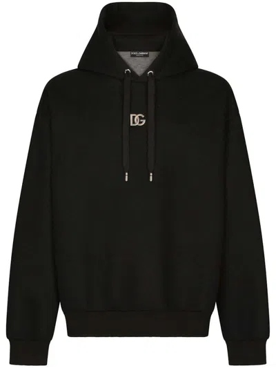 Pre-owned Dolce & Gabbana Men's  Dg Logo Patch Sweatshirt In Black
