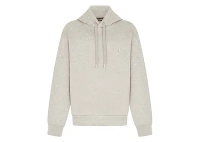 Pre-owned Dolce & Gabbana Men's  Jersey Metal Dg Logo Hoodie In Grey In Gray