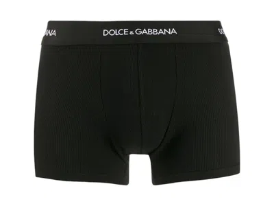 Pre-owned Dolce & Gabbana Men's  Logo Boxers In Black