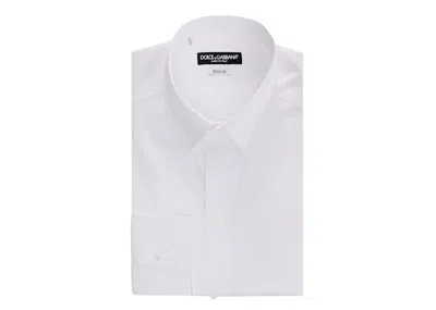 Pre-owned Dolce & Gabbana Men's  Man Stretch Cotton Shirt In White