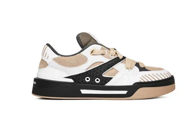 Pre-owned Dolce & Gabbana Men's  New Roma Sneakers In Dove Grey