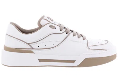 Pre-owned Dolce & Gabbana Men's  New Roma Sneakers In White/beige