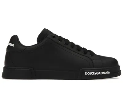Pre-owned Dolce & Gabbana Men's  Portofino Classic Sneakers In Black/white