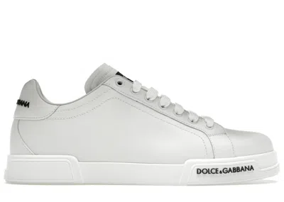 Pre-owned Dolce & Gabbana Men's  Portofino Classic Sneakers In White/black