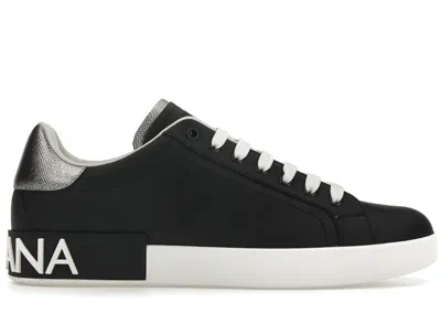 Pre-owned Dolce & Gabbana Men's  Portofino Sneakers In Black/silver