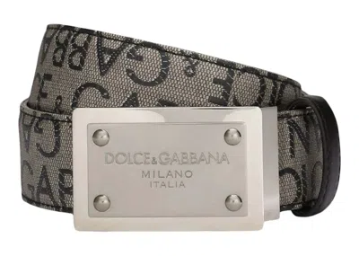 Pre-owned Dolce & Gabbana Men's  Reversible Over Logo Belt In Brown