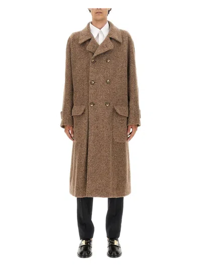 DOLCE & GABBANA MEN'S DOUBLE-BREASTED COAT