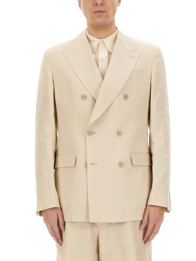 Dolce & Gabbana Double-breasted Jacket In Beige