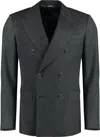 Dolce & Gabbana Double-breasted Wool Blazer In Grey