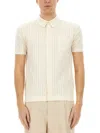 Dolce & Gabbana Perforated Cotton Knit Shirt In White