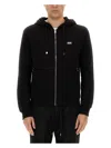 Dolce & Gabbana Men's Drawstring Zip Hoodie In Black