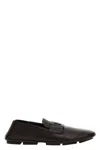 Dolce & Gabbana Leather Loafers With Round Toe And Textured Finish In Brown