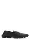 Dolce & Gabbana Leather Loafers With Round Toe And Textured Finish In Black