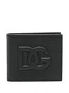 Dolce & Gabbana Men Embossed Bi-fold Wallet In Black