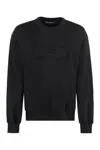 DOLCE & GABBANA MEN'S EMBOSSED LOGO DETAIL COTTON SWEATSHIRT IN BLACK