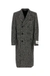 Dolce & Gabbana Double-breasted Wool Houndstooth Coat In Multicolor